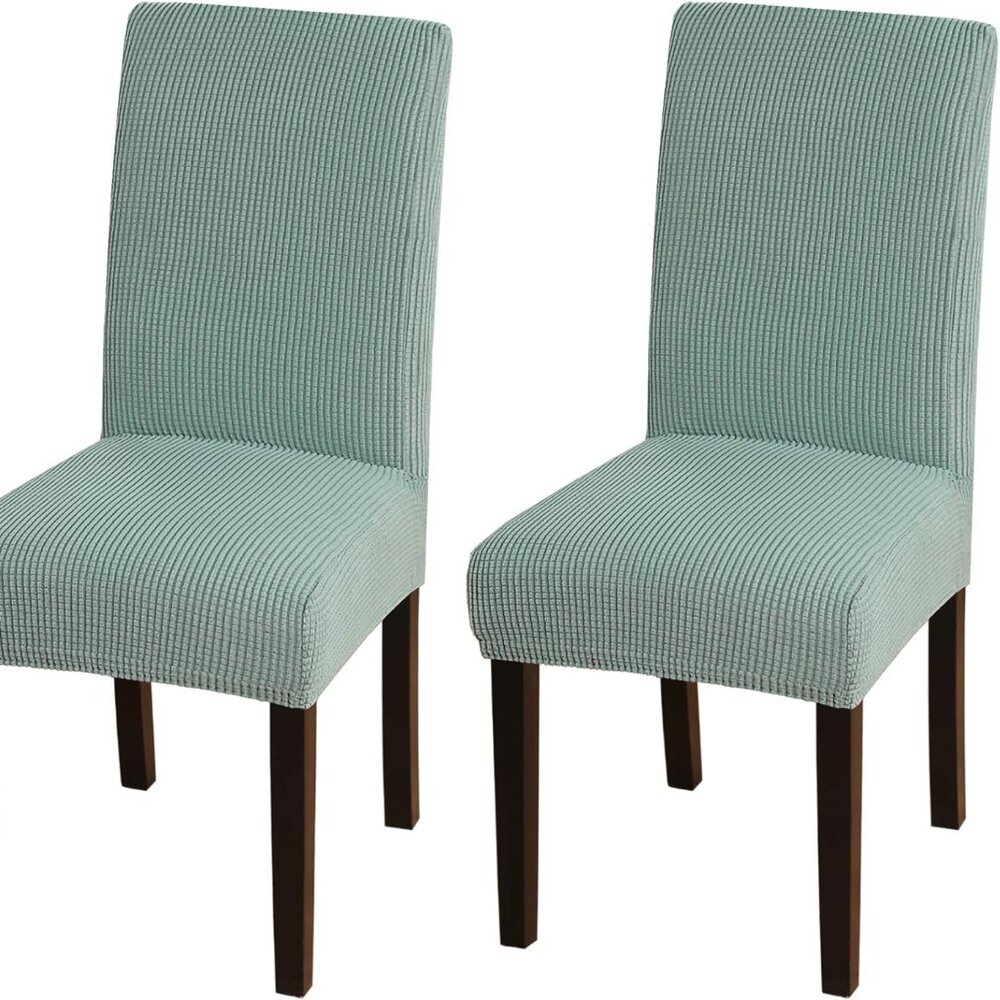NIP! Set of (2) Stretch Dining Chair Covers Green
